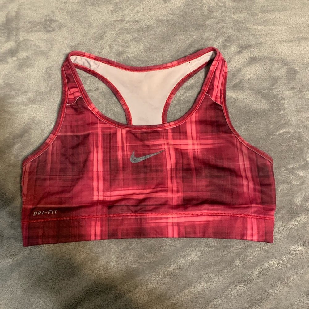 Pink nike sports bra